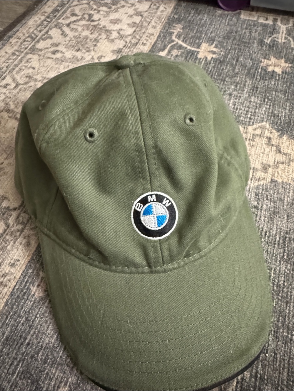BMW Olive Green Baseball Cap with Embroidered Roundel